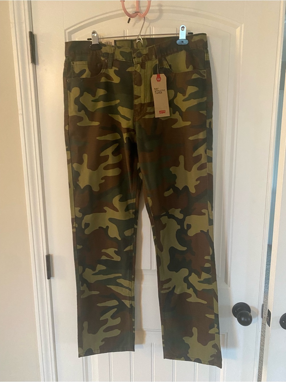 Levi's Men's Camouflage Cargo Pants in Olive Green and Brown